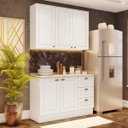 Ver imagem 1 de Cozinha Compacta Modulada 2 Peças Emily Espresso Móveis Branco/HP/Calcare