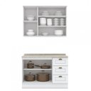 Ver imagem 4 de Cozinha Compacta Modulada 2 Peças Emily Espresso Móveis Branco/HP/Calcare