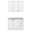 Ver imagem 2 de Cozinha Compacta Modulada 2 Peças Emily Espresso Móveis Branco/HP/Calcare