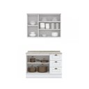 Ver imagem 4 de Cozinha Compacta Modulada 2 Peças 100% MDF com Armário Aéreo e Balcão com Tampo Branca/Calcare Emily