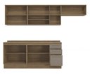 Ver imagem 4 de Armário de Cozinha Modulada Completa Reta 7 Peças 2,80m Botanic Kappesberg - Nogueira/Fendi