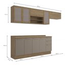 Ver imagem 3 de Armário de Cozinha Modulada Completa Reta 7 Peças 2,80m Botanic Kappesberg - Nogueira/Fendi