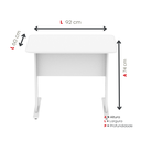Ver imagem 4 de Escrivaninha Mesa Escritório Secretária Maxxi 92cm Branca