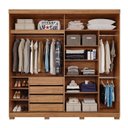 Ver imagem 5 de Guarda-Roupa Casal 2 Portas de Correr com 2 Espelhos e Pés 243cm 100% MDF Marsala Espresso Móveis