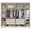 Ver imagem 5 de Guarda-Roupa Casal 6 Portas 6 Gavetas com Pés Angra Espresso Móveis Branco/Arenas