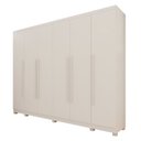 Ver imagem 3 de Guarda-Roupa Casal 6 Portas 6 Gavetas com Pés Angra Espresso Móveis Branco/Arenas