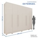 Ver imagem 4 de Guarda-Roupa Casal 6 Portas 6 Gavetas com Pés Angra Espresso Móveis Branco/Arenas
