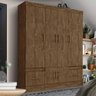 Guarda Roupa 165 cm 6 Portas 2 Gavetas Casal Castanho Wood Malu Shop JM - 1