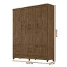 Guarda Roupa 165 cm 6 Portas 2 Gavetas Casal Castanho Wood Malu Shop JM - 4