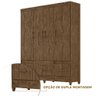 Guarda Roupa 165 cm 6 Portas 2 Gavetas Casal Castanho Wood Malu Shop JM - 2
