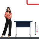 Ver imagem 5 de Escrivaninha Mesa Escritório Secretária Maxxi 92cm Cinza e Azul