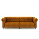 Ver imagem 6 de Conjunto de Sofá Sala de Estar Stanford Chesterfield 2 e 3 Lugares 200cm/240cm Pés Madeira Couro Mel