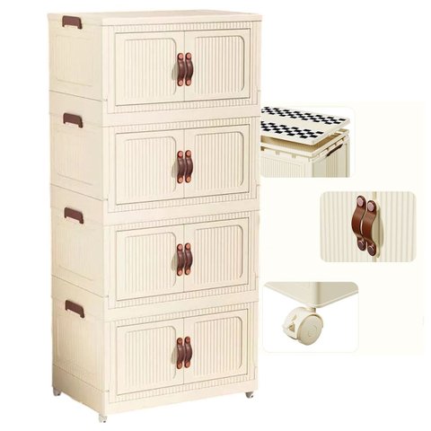 Armario Organizador Dobravel 4 Andares Empilhavel Porta Objetos Armarinho Organizador Roupas Banheir