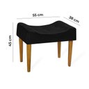 Ver imagem 2 de Puff Banqueta Estofada Pés Palito Retangular Moderna:Preto
