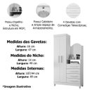 Ver imagem 6 de Guarda-roupa Solteiro 2 Portas com Cômoda 4 Gavetas Capri Freijó/titanium