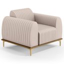 Ver imagem 1 de Poltrona Decorativa Base Gold Molino D06 Suede C-309 Bege - Mpozenato