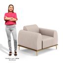 Ver imagem 4 de Poltrona Decorativa Base Gold Molino D06 Suede C-309 Bege - Mpozenato
