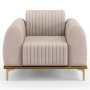 Ver imagem 6 de Poltrona Decorativa Base Gold Molino D06 Suede C-309 Bege - Mpozenato