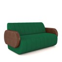 Ver imagem 2 de Sofá Decorativo Living Sala de Estar Bornéu 148cm Pés de Madeira Pu/veludo Marrom/verde G33 - Gran B