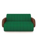 Ver imagem 4 de Sofá Decorativo Living Sala de Estar Bornéu 148cm Pés de Madeira Pu/veludo Marrom/verde G33 - Gran B