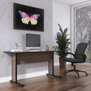 Ver imagem 1 de Escrivaninha Mesa Escritório Secretária MX120 Maxxi 120cm Preto e Walnut Marrom