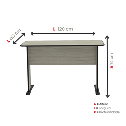 Mesa para Escritório Secretária Mx120 Maxxi  - 4