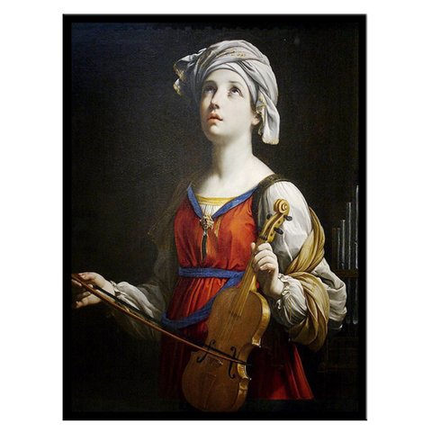 Quadro Santa Cecília - Padroeira Dos Músicos 30x40cm