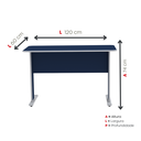 Ver imagem 4 de Escrivaninha Mesa Escritório Secretária MX120 Maxxi 120cm Cinza Azul