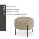 Ver imagem 4 de Puff Pelucia Redondo Lui Pé de Ferro Preto Fosco Estofama