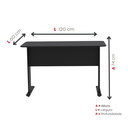 Ver imagem 4 de Escrivaninha Mesa Escritório Secretária MX120 Maxxi 120cm Preto