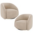 Ver imagem 1 de Kit 02 Poltronas Decorativa Giratória Angelina M03 Veludo Bege - Lyam Decor