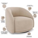 Ver imagem 4 de Kit 02 Poltronas Decorativa Giratória Angelina M03 Veludo Bege - Lyam Decor