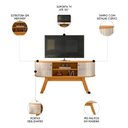 Ver imagem 3 de Rack Bancada de Tv 55 Pol 136cm Alana Z10 Off/cinamomo - Mpozenato
