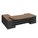 Ver imagem 1 de Mesa para Escritório Tamburato Presidente 2 Portas 4 Gavetas Nogal/preto - Artany Móveis