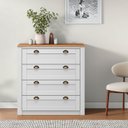 Ver imagem 1 de Cômoda Organizadora Compacta Madeira 4 Gavetas Bolton Branco Cera Idimex