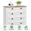 Ver imagem 2 de Cômoda Organizadora Compacta Madeira 4 Gavetas Bolton Branco Cera Idimex