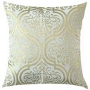 Ver imagem 2 de Kit 3 Capas de Almofadas Luxo Adamascado e Listrado Dourado e Branco 45x45cm Sua Casa Decor