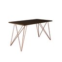 Ver imagem 4 de Mesa Jantar Retangular Industrial Trama 1,50x0,90m Amêndoa 6 Cadeiras Estofadas Marrom e Cobre Vit