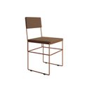 Ver imagem 5 de Mesa Jantar Retangular Industrial Trama 1,50x0,90m Amêndoa 6 Cadeiras Estofadas Marrom e Cobre Vit