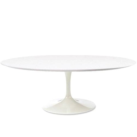 Mesa de Jantar Saarinen Oval 1,60x90 Base Branca Tampo Branco Laka