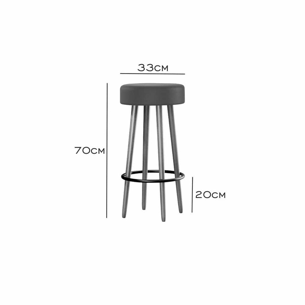 Banqueta Berlin Alta 70 cm Pés Palito - Marrom - 3