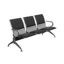 Ver imagem 1 de Cadeira Longarina Cromada 3 Lugares com Estofado