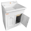 Ver imagem 4 de Gabinete Tanque para Lavanderia Preto 50l Lavar Roupas Área de Serviço Esfregadora Organizador