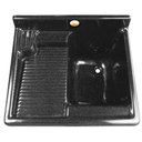 Ver imagem 2 de Gabinete Tanque para Lavanderia Preto 50l Lavar Roupas Área de Serviço Esfregadora Organizador