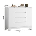Ver imagem 4 de Comoda Sapateira Atena com 4 Gavetas e 2 Portas Branco/titanium/rosa/azul
