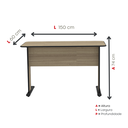 Ver imagem 4 de Escrivaninha Mesa Escritório Gerência MX150 Maxxi 150cm Preto e Noce Naturalle Marrom/Marromle