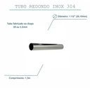 Ver imagem 2 de Tubo 1.1/2 polegada inox 304 polido (tam: 1,5m) não enferruja CANO INOX POLIDO 304 TUBO INOX 304 (CA