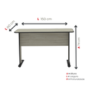 Ver imagem 4 de Escrivaninha Mesa Escritório Gerência MX150 Maxxi 150cm Preto Casablanca Bege