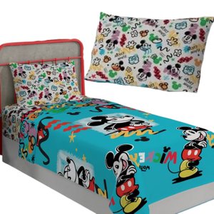 Jogo de Cama Infantil 3 Pecas Mickey Solteiro Microfibra