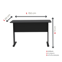 Ver imagem 4 de Escrivaninha Mesa Escritório Gerência MX150 Maxxi 150cm Preto